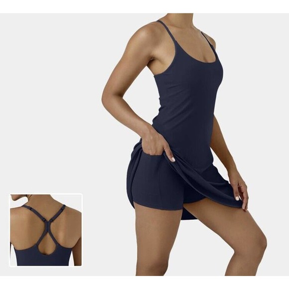 NWT Halara Womens Cloudful Air 2in1 Cool Touch Activity Dress Medium Adjustable - Picture 3 of 12